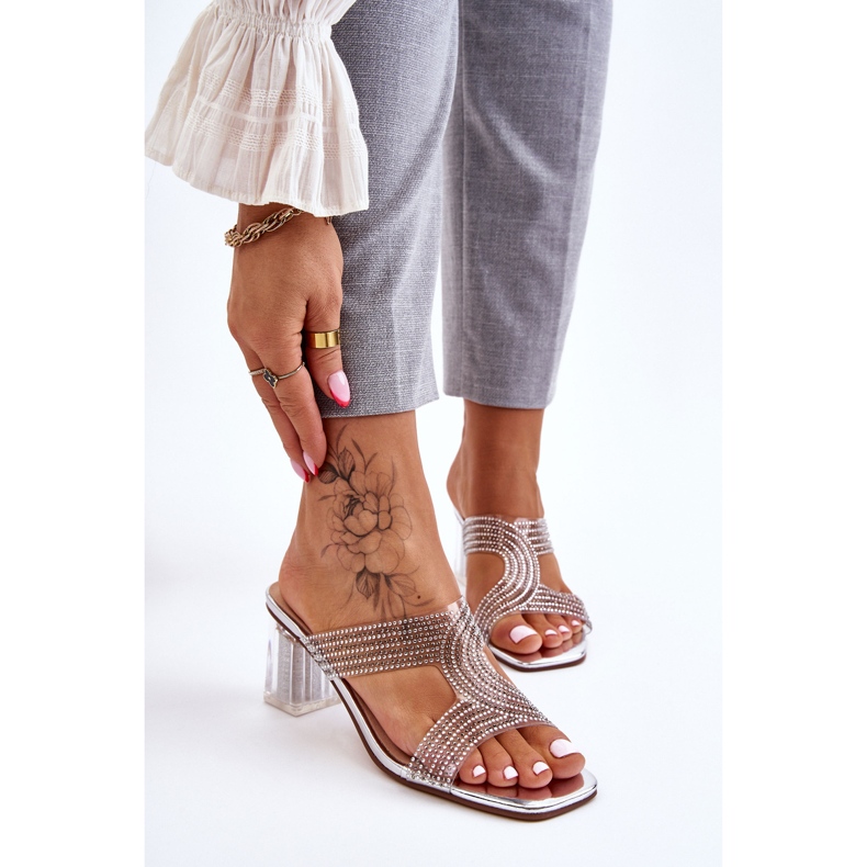 S.Barski Jaxen ezüst sarkú szandál strasszokkal 1
