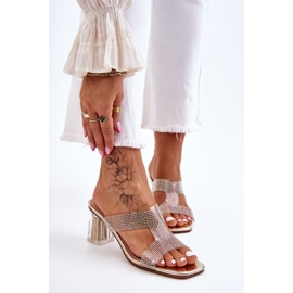 S.Barski Arany Jaxen Sarkú szandál strasszokkal aranysárga 1