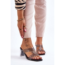 S.Barski Fekete sarkú szandál strasszokkal Jaxen 1