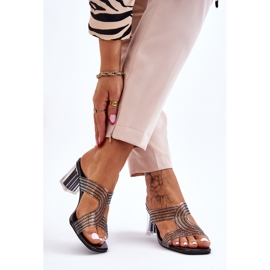 S.Barski Fekete sarkú szandál strasszokkal Jaxen 2