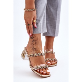 S.Barski Női papucs dekoratív cirkóniával Golden Leyla aranysárga 1 S.Barski Női papucs dekoratív cirkóniával Golden Leyla aranysárga 1