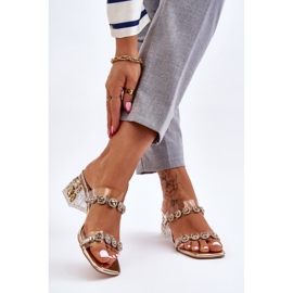 S.Barski Női papucs dekoratív cirkóniával Golden Leyla aranysárga 2 S.Barski Női papucs dekoratív cirkóniával Golden Leyla aranysárga 2