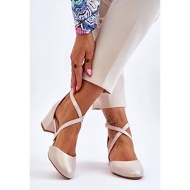 Sergio Leone magassarkú pumpák SK824 Pearl Beige bézs 2