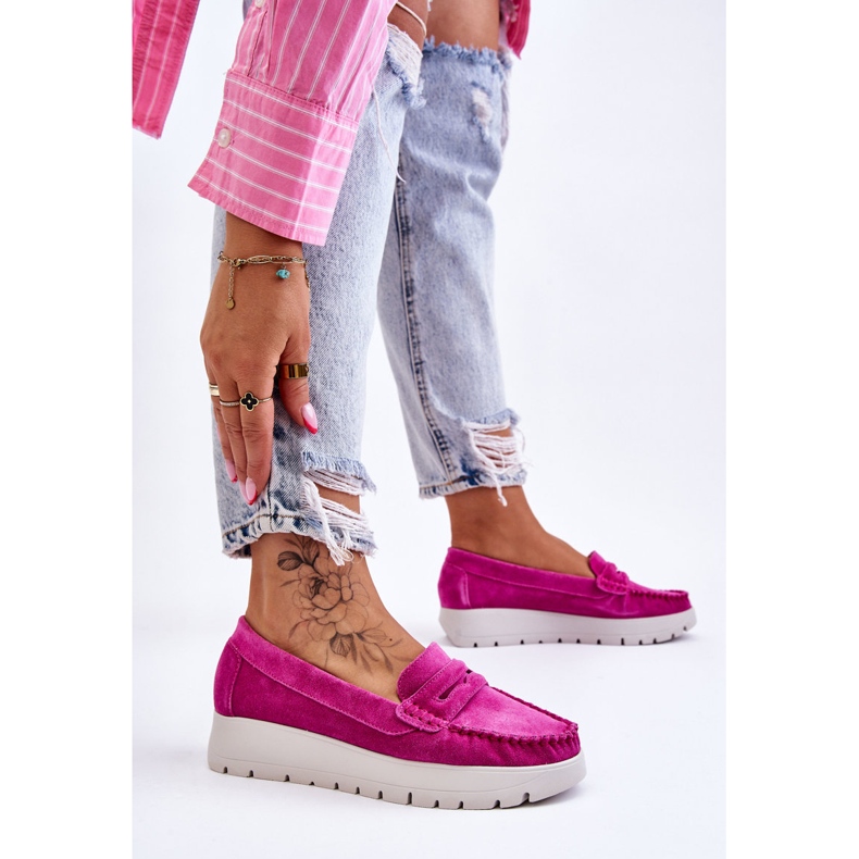 Lemar Fuchsia Milana Velúr Platform Loafers rózsaszín 2 Lemar Fuchsia Milana Velúr Platform Loafers rózsaszín 2