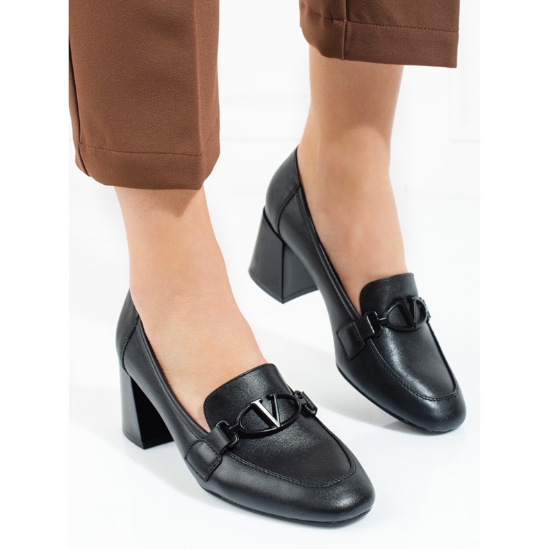 Női Vinceza fekete sarkú pumpák 1