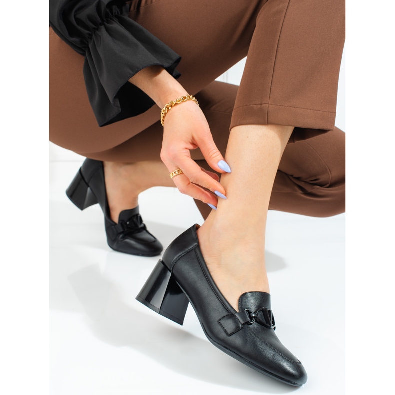 Női Vinceza fekete sarkú pumpák 2