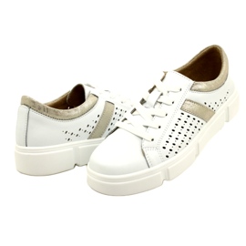 Áttört bőr tornacipő Filippo DP4531/23 WH GO fehér 4