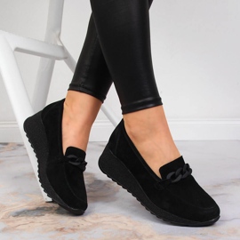 Filippo DP3632 bőr mokaszinok éken lánccal fekete 1 Filippo DP3632 bőr mokaszinok éken lánccal fekete 1