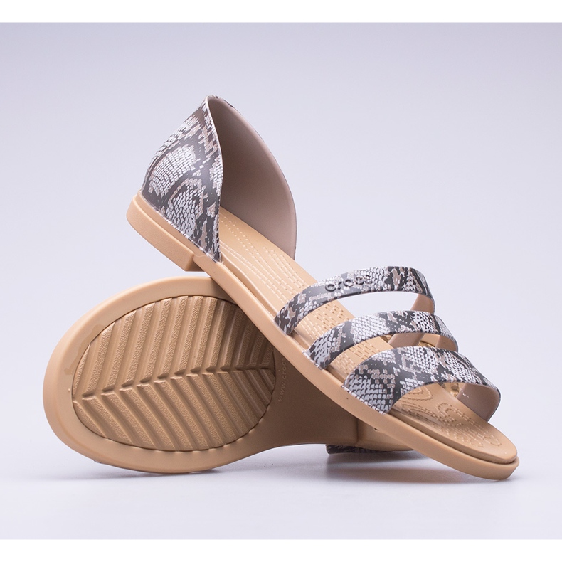 Crocs Tulum nyitott lapos szandál W 206109-15W barna 1