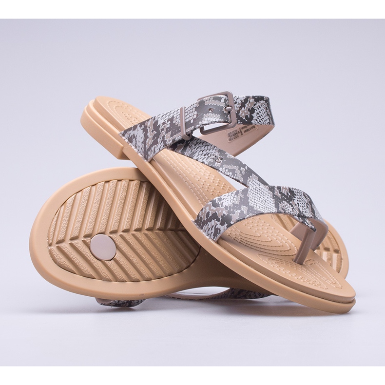 Női Crocs Tulum toe Post szandál W 206108-15W barna 1