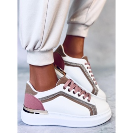 BM Brengle White női tornacipő fehér rózsaszín sokszínű 1