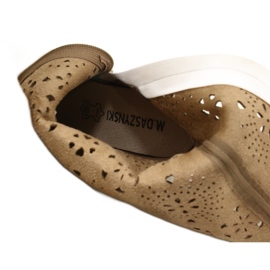 M.Daszyński Nyílt munkák a női velúr bézs csizmákkal 6