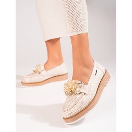 Női cipő Shelovet bézs kristályokkal 1