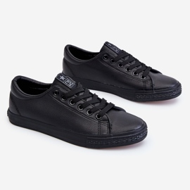 News Női bőr fűzős klasszikus tornacipő fekete Misima 1