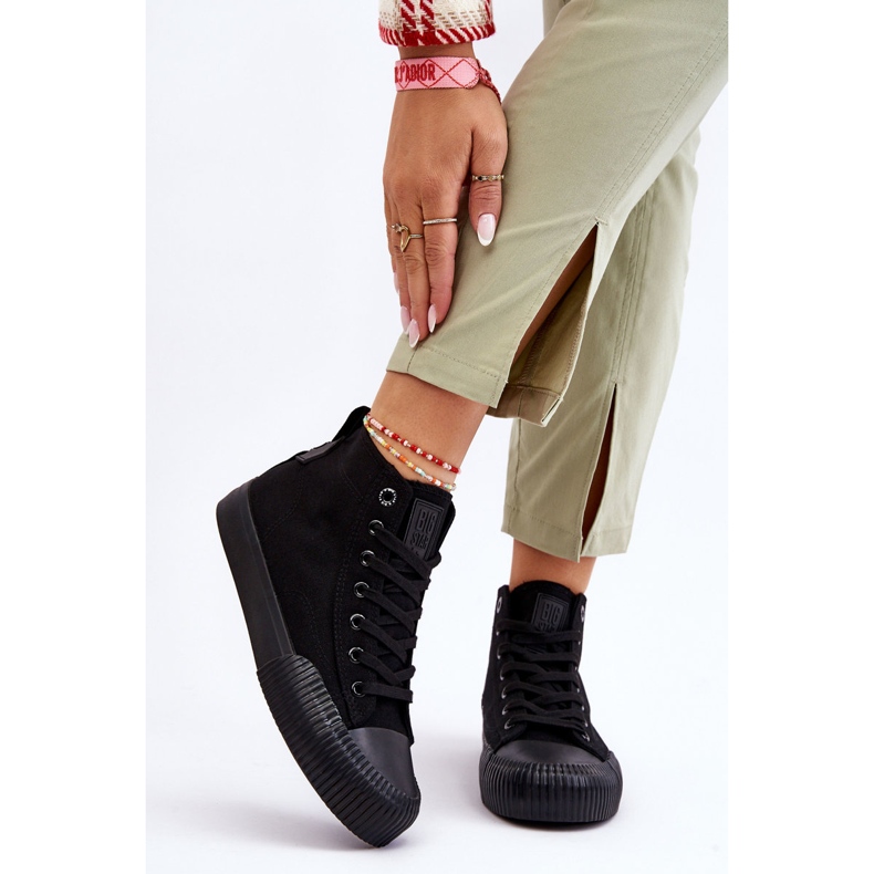 Női Big Star Fabric magasszárú tornacipő LL274444 fekete 1