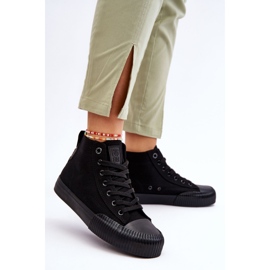 Női Big Star Fabric magasszárú tornacipő LL274444 fekete 2