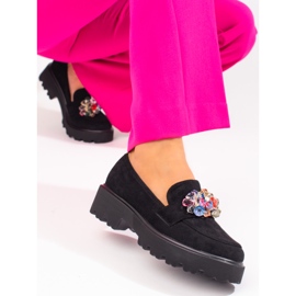 Vinceza női cipő fekete kristályokkal 1