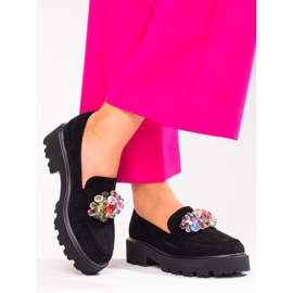 Vinceza női cipő fekete kristályokkal 2