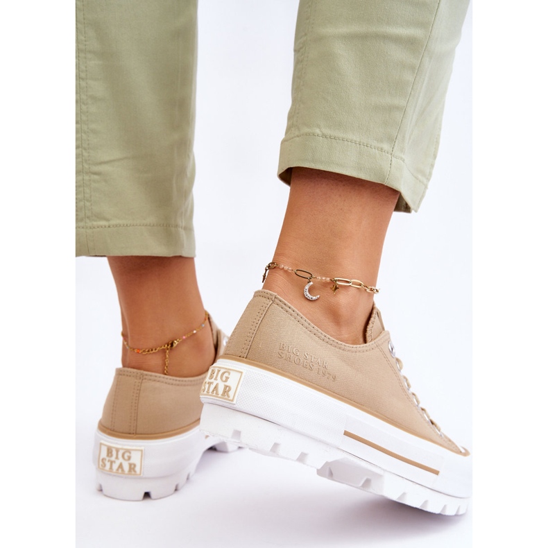 Fabric Platform Sneakers Big Star LL274154 Bézs 1