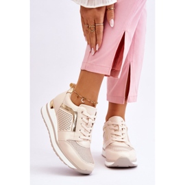 PG1 Bőr Sportcipő Alacsony Ék Bézs Braylen 1