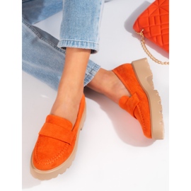 Vinceza női narancssárga velúr cipő 4