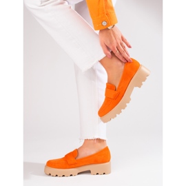 Vinceza női narancssárga velúr cipő 2