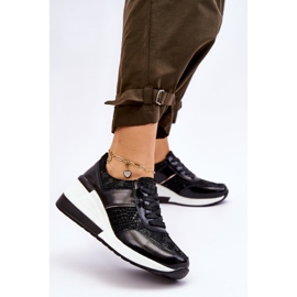 S.Barski Crosby női bőr sneakers fekete 2