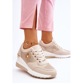 PG1 Divatos Wedge Sneakers bézs Jaliyah 2
