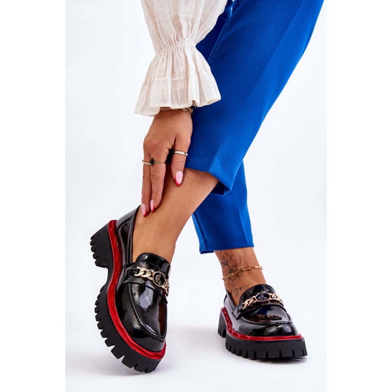 S.Barski Lakkozott Platform Loafers Fekete Ronin 2