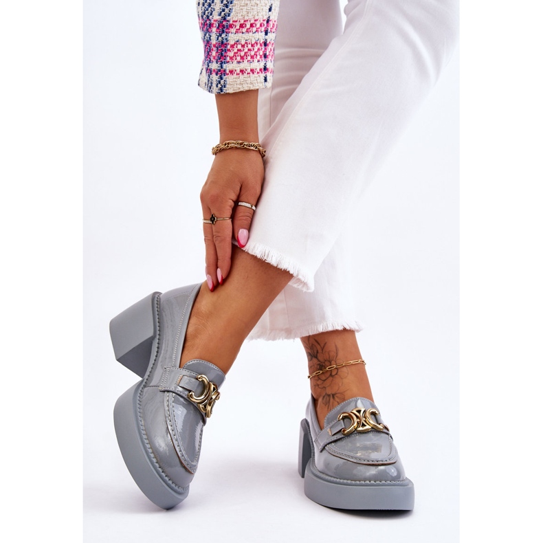 S.Barski Divatos pumpák vaskos sarkú világoskék Imani 2