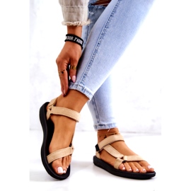 Női velúr sportszandál bézs 2