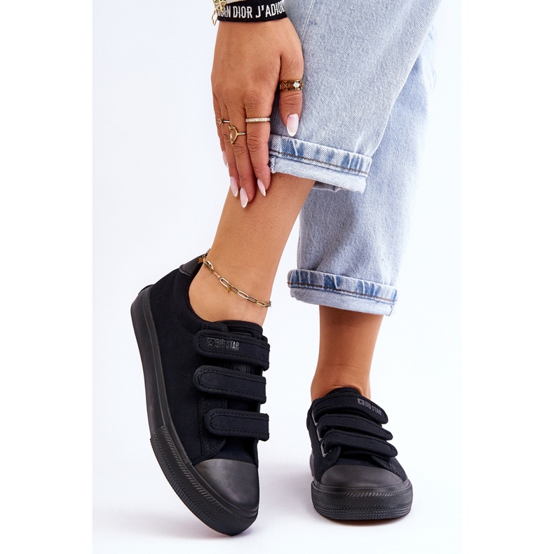 Klasszikus textil tornacipő tépőzárral Big Star LL274A204 fekete 1