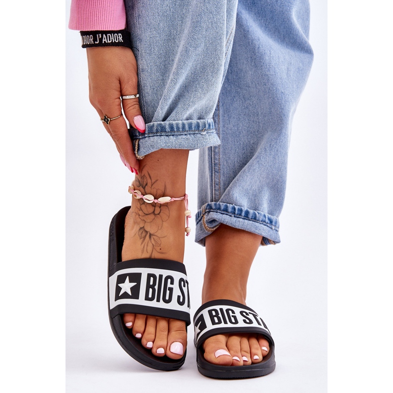 Női Big Star klasszikus papucs LL274739 fekete 1