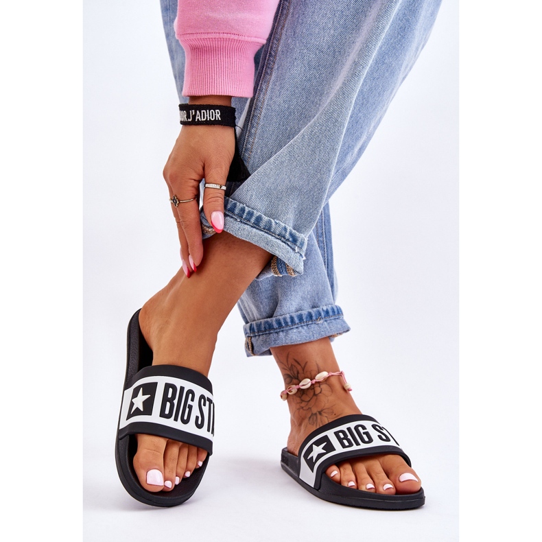 Női Big Star klasszikus papucs LL274739 fekete 2