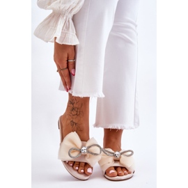 PS1 Női papucs masnival és strasszokkal bézs Jolene 1 PS1 Női papucs masnival és strasszokkal bézs Jolene 1