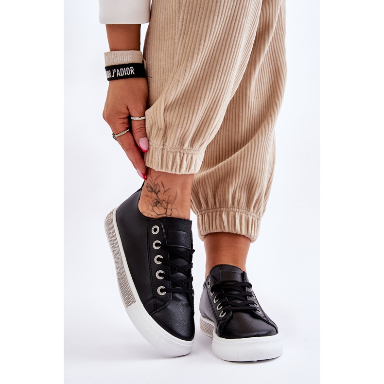 Női alacsony tornacipő Jets fekete-fehér Demira-val 1