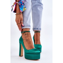 BM Divatos Pumpák Magas Sarkú Zöld Hayden 1