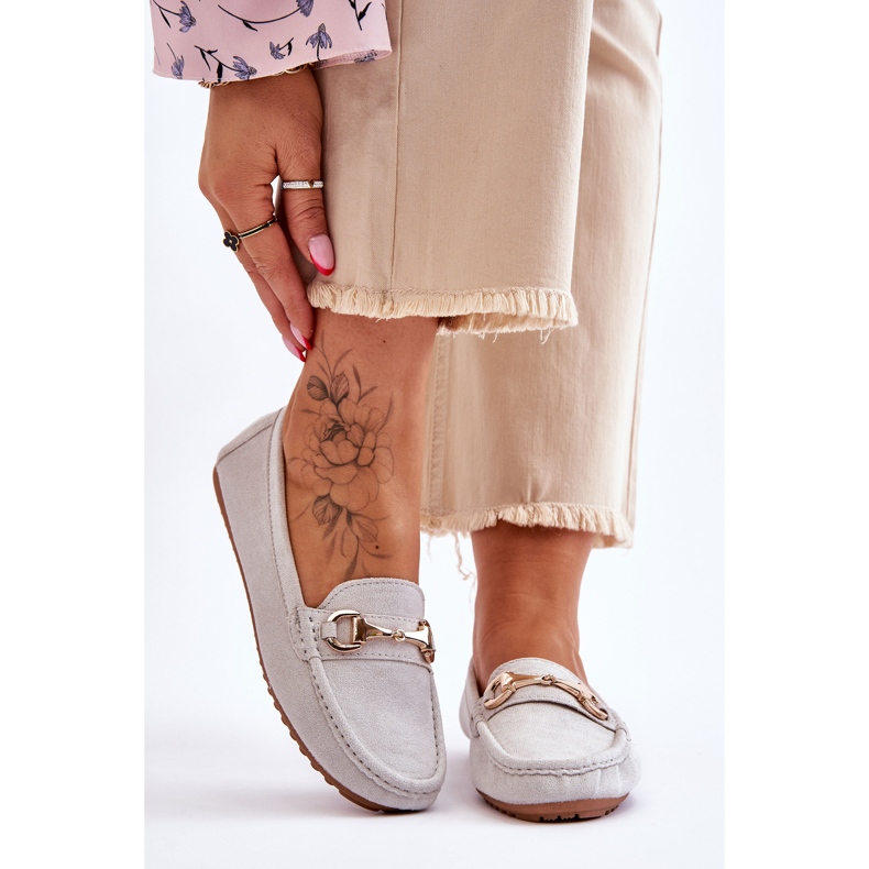 FC3 Klasszikus velúr cipők Arla szürke díszítéssel 1