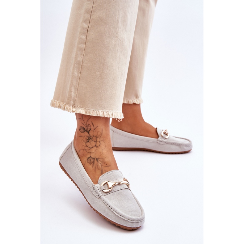 FC3 Klasszikus velúr cipők Arla szürke díszítéssel 2