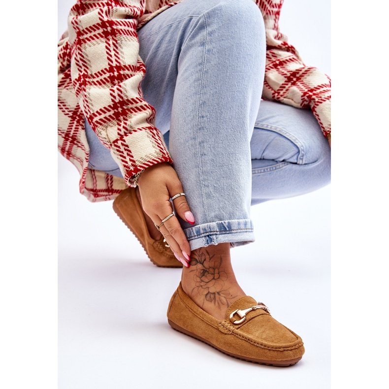 Klasszikus velúr naplopók teve díszítéssel Arla barna 2