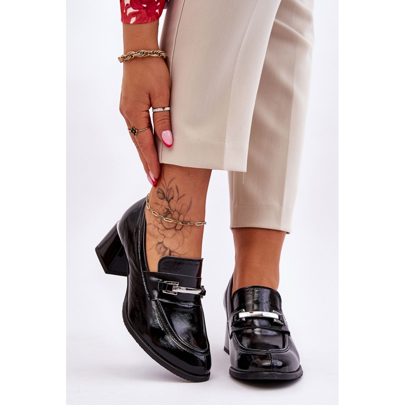 Lemar Kényelmes lakkozott Damira fekete szivattyúk 1