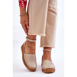 Lemar Női bőr Espadrilles szandálok Beige Moise bézs 1