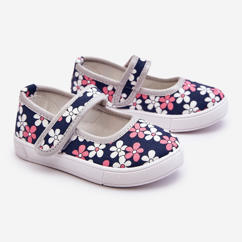 Gyermek balerinák sötétkék és szürke virágokkal Noah 1