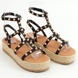 Alize Black szegecses espadrill szandál fekete 1