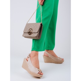 Női velúr Shelovet ékszandál bézs 1