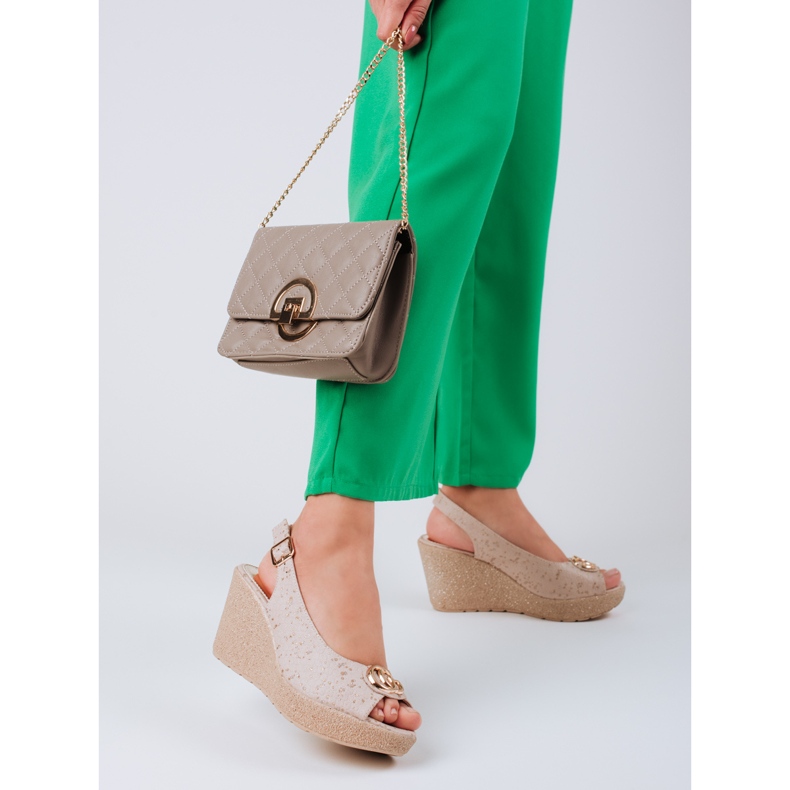 Női velúr Shelovet ékszandál bézs 1