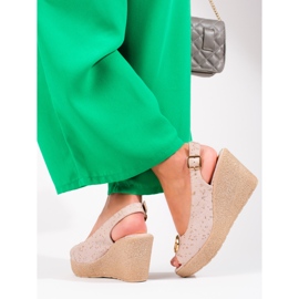 Női velúr Shelovet ékszandál bézs 2