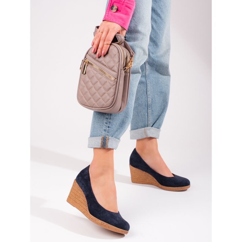 W. Potocki Női sötétkék ékpumpák a Potockitól 1