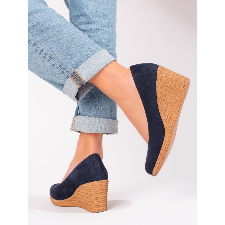 W. Potocki Női sötétkék ékpumpák a Potockitól 2