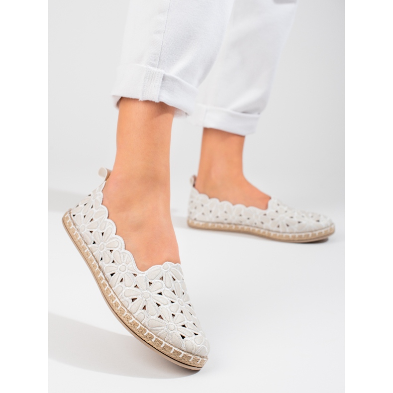 W. Potocki Női áttört balerina Potocki fehér 1